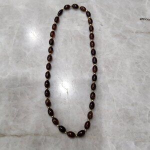 Vintage Avon 1980s Turtle Bay Beaded Faux Tortoise Necklace